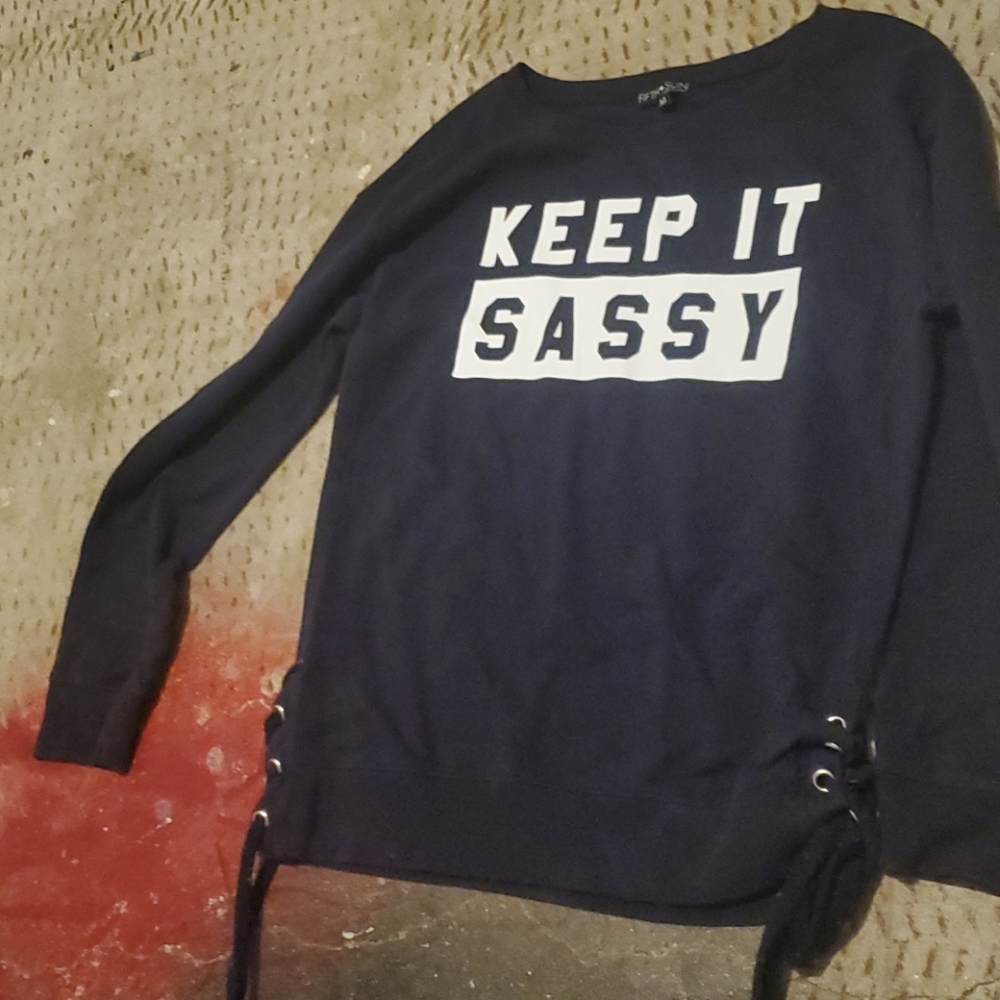 A navy blue sweatshirt